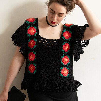 Datura Bloom Top - Free Crochet Pattern for Women in Paintbox Yarns Cotton DK - Downloadable PDF - Paintbox Yarns - Image 3