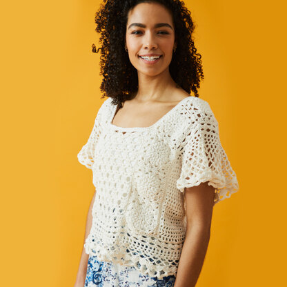 Datura Bloom Top - Free Crochet Pattern for Women in Paintbox Yarns Cotton DK - Downloadable PDF - Paintbox Yarns - Image 6
