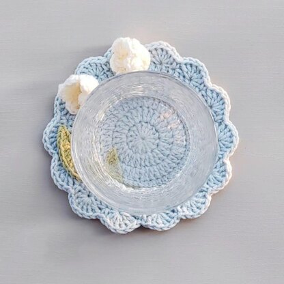 Lily of the Valley Coaster,Crochet Coaster,Free Crochet Coasters Pattern,Crochet Pattern Coasters - Kathy Leung - Image 3