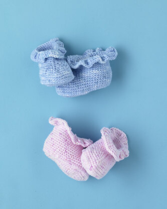 For the Frill of it Booties - Free Crochet Pattern For Babies in Paintbox Yarns Baby DK Prints by Paintbox Yarns - Paintbox Yarns - Image 4