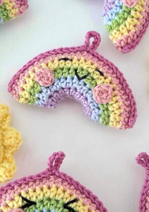Sun & Rainbow Key Chains Crochet Pattern - Crossmanknits - Image 5