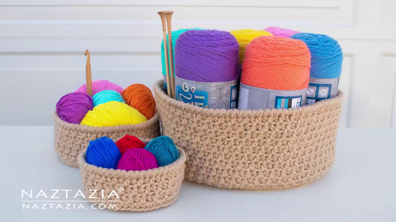 The three finished baskets—small, medium, and large—showcased together.
