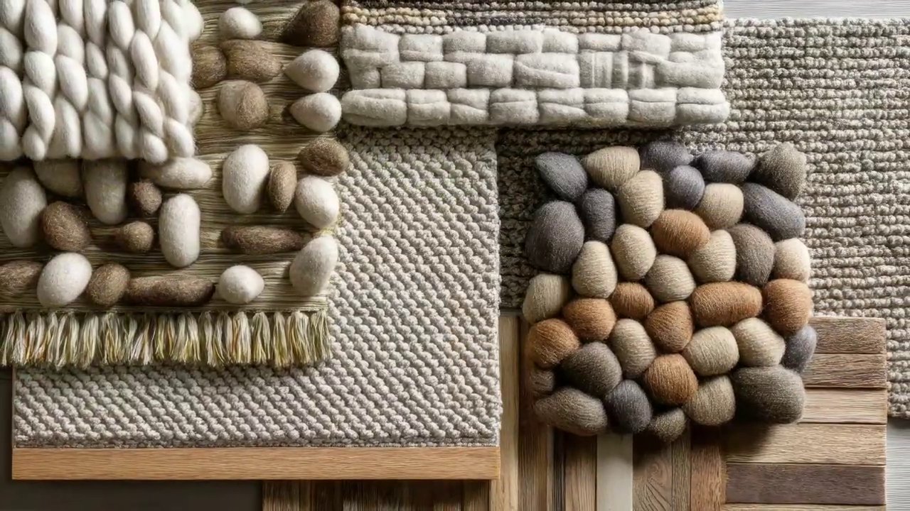 A styled shelf showing a crochet mandala paired with a vintage mirror, dried flowers, and a neutral textile for a warm, minimalist look.