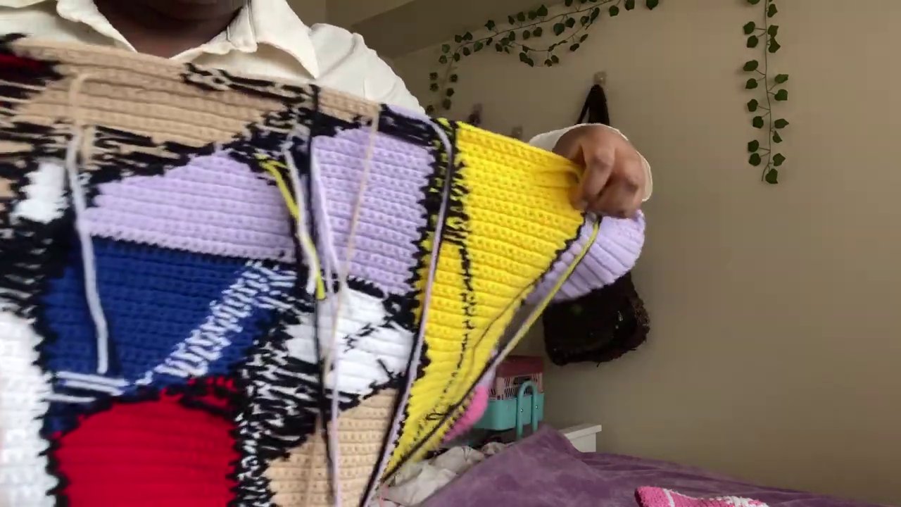 Two tapestry crochet swatches side by side — one with uneven tension showing gaps, one with consistent even stitches.