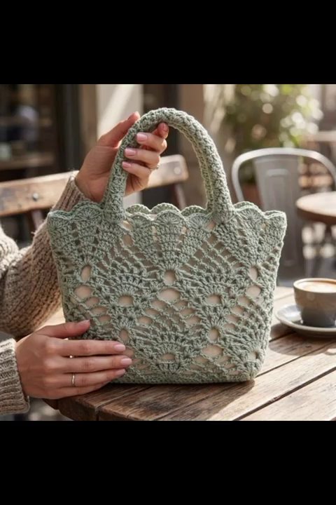 A crocheter’s hands holding a finished piece, showing the soft drape of the fabric.